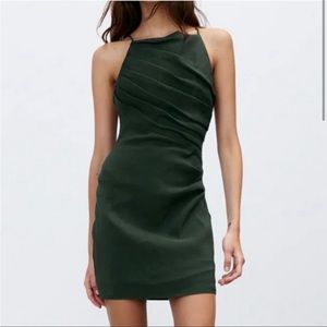 Zara draped linen dress